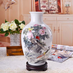 瓷拍 景德鎮(zhèn)喻繼高牡丹花開(kāi)大花瓶精品家居瓷器工藝品擺件